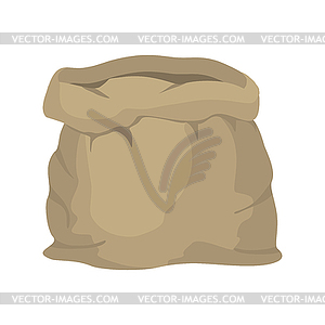 Empty burlap sack. Empty bag. Bag made of cloth. - vector clipart