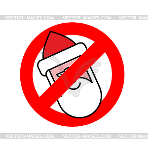 Stop Santa Claus. Ban for Christmas. Ban for Santa - vector EPS clipart