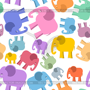 Colored elephant seamless pattern. Cute animals - vector clipart