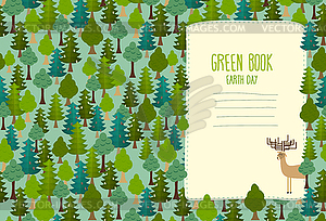 Earth Day. Cover art for book. template Green - vector EPS clipart