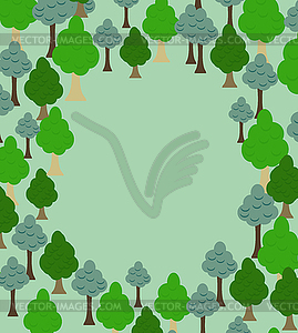 Forest pattern. Background of trees. Template with - vector clipart