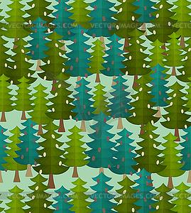 Forest seamless pattern. Fir forest. Christmas - vector image