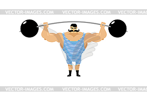 Vintage Strongman. Ancient athlete. Retro - vector image