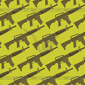 Automatic gun seamless pattern. Military background - vector image