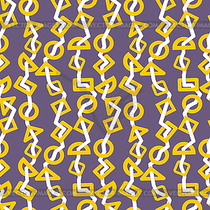 Geometric shapes pierced line of seamless pattern. - vector clipart