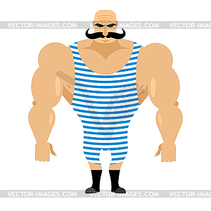 Retro strongman sportsman. Ancient bodybuilder - vector clip art