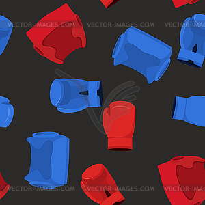 Boxing gloves and helmet. sports Seamless Pattern - vector EPS clipart