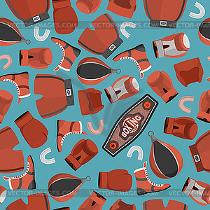 Boxing objects Seamless Pattern background. Gloves - vector clipart