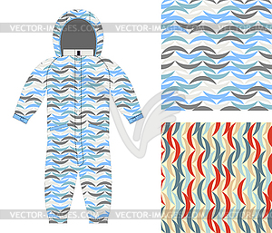 Childrens clothing coverall of an abstract - vector image