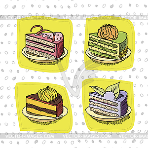 Cute happy birthday cake candle cardtion - vector clipart