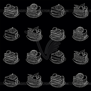 Cartoon cake pattern - vector clipart