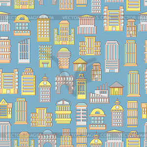 Megapolis seamless pattern. Background of - vector image