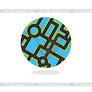 Earth with roads. Globe planet motorway. - vector clipart / vector image