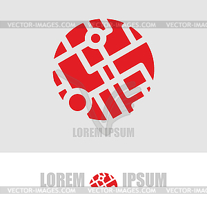 Logo ball segments. Emblem business template for - vector image
