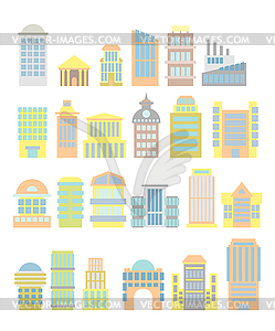 Set Business Property: shopping center and hospital - color vector clipart