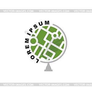 Abstract earth globe logo. Logo for travel agency. - vector clip art