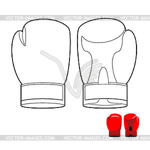 Coloring book of boxing gloves. sports acces - vector image