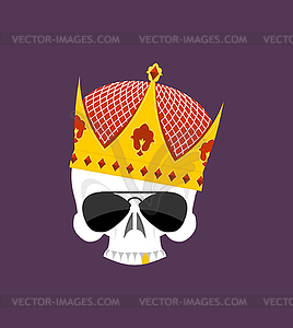 Skull Crown. White head skeleton in Sun points, - vector clip art