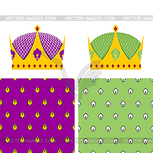 Royal Set: seamless pattern for mantle and Golden - vector clipart