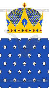 Crown for King and Royal pattern. set for Kingdom - vector image