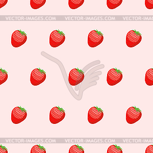 Red Strawberry seamless background. Fresh, ripe - vector clipart / vector image