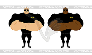 Security Guards nightclub. Two bodybuilder - vector image