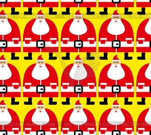 Many Santa Christmas seamless pattern. Fabric - vector image