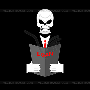 Death in Office suit with loan. Your personal - vector clipart