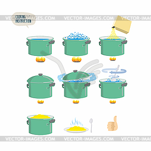 Set icons for instruction. Infographics Cooking - vector clipart