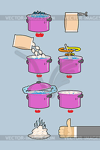 Cooking dumplings. instruction in Picture Cooking - vector image