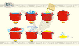 Set icons for instruction. Infographics Cooking - vector clip art