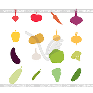 Vegetables silhouette icons Set. . Carrots - vector clipart