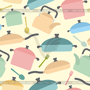 Kitchen utensils seamless pattern. Background of - vector clipart / vector image