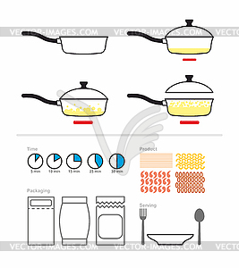 Cooking instruction with frying pan. FRY on griddle - vector image