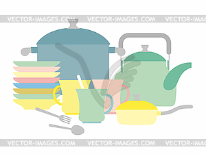 Set of cups stock vector. Illustration of food, kitchen - 35860788