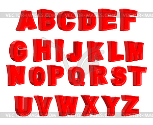 Toy letter. Red alphabet. Cartoon children ABC. - vector clipart