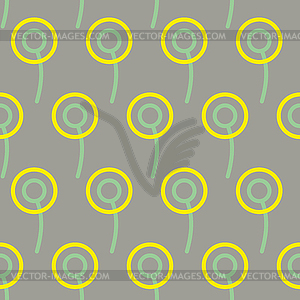 Одуванчики бесшовные модели. Предпосылки - стоковое векторное изображение