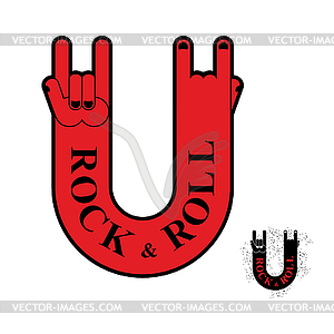 Rock and roll hand sign. Template Symbol for - vector image