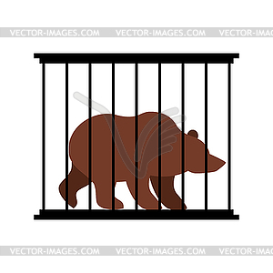 Имейте в клетке. Животных в зоопарке за решеткой. Большой зверь - векторный клипарт EPS