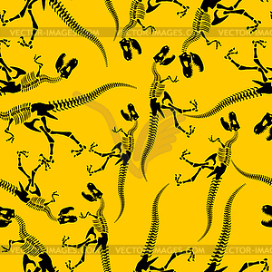 Skeleton of Tyrannosaurus Rex seamless pattern - vector image
