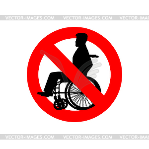 Stop disabled. Prohibited person on wheelchair. - vector clipart