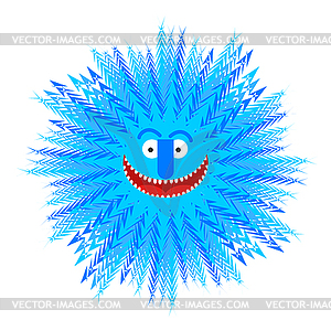 Snowflake smile. Winter Blue Snowflake symbol of - vector image