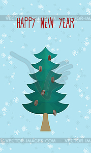 Christmas greeting card. Christmas tree. Happy new - vector clip art