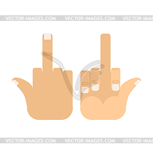 Fuck You Sign. Obscene gesture to fuck off. Hand - vector image