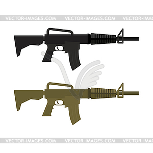 Army Military machine gun. Set of two martial - vector clipart