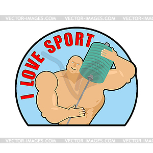 I love sport. Emblem, sign for fans of bodybuilding - vector EPS clipart