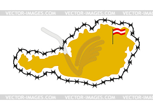 Map Of Austria. Country closes border against - vector EPS clipart