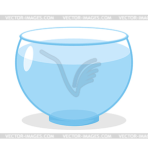 Аквариум с водой. Прозрачный стеклянный резервуар для ФИС - изображение в векторе