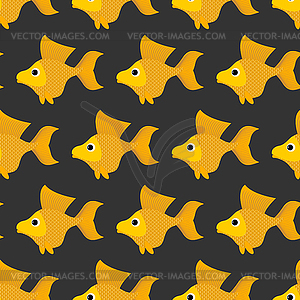Золотая рыбка бесшовные модели. фон сказочные - векторная иллюстрация
