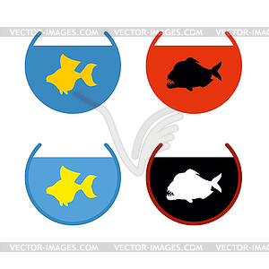 Set of aquarium fish. Goldfish in an aquarium. - vector image